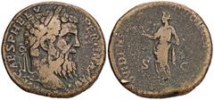 ROMAN COINS MÜNZEN DER RÖMISCHEN KAISERZEIT Pertinax, 193. Æ-Sesterz, Rom; 21,06 g. Kopf r. mit Lorbeerkranz//Providentia steht l., eine Hand zu einem Stern erhoben. BMC 28; Coh. 52; Lempereur 778 n (