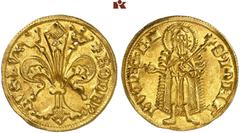 EUROPEAN GOLD COINS AND MEDALS FRANKREICH/LOTHRINGEN, BAR, HERZOGTUM Robert, 1352- 1411. Florin d'or o. J. Florentiner Typ. 3,49 g. Mit Münzzeichen Krone. Fb. 65; Flon 37; Gamberini 771. GOLD. Selten,