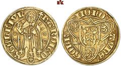 EUROPEAN COINS AND MEDALS NIEDERLANDE, GELDERN Herzogtum. Karl von Egmond, 1492-1538. Goldgulden (Florin d'or) / Clemmergulden o. J. Roermond. 3.23 g. Klemmergulden. Johannes der Täufer steht v. v. mi