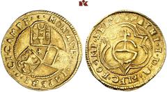 EUROPEAN COINS AND MEDALS NIEDERLANDE, CAMPEN Stadt. Goldgulden (Florin d'or) / Goudgulden o. J. (1612-1619), mit Titel von Matthias. 3,22 g. Ohne Münzzeichen. Münzmeister Hendrik oder Johan Wijntgens