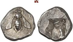 Druckrey Collection: GREEK COINS IONIA EPHESOS. AR-Drachme, 550/500 v. Chr.; 3.35 g. Biene//Unregelmäßiges Incusum. Karwiese Serie V; SNG Kayhan 114; Lathe Biosas S. 435 (dies Exemplar). Sehr schön Ex