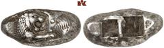 Druckrey Collection: GREEK COINS LYDIA Kroisos, 561-546 v. Chr. AR-Stater, Sardeis; 10.66 g. Löwen- und Stierprotome einander gegenüber//Zwei Incusa. SNG v. Aulock 2873; Lathe Biosas S. 504 (dies Exem