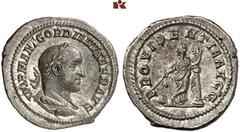 ROMAN COINS MÜNZEN DER RÖMISCHEN KAISERZEIT Gordianus II. Africanus, 238. AR-Denar, Rom; 2.85 g. Drapierte Büste r. mit Lorbeerkranz//Providentia steht l. mit Stab und Füllhorn an Säule gelehnt, davor