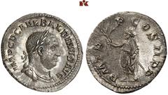 ROMAN COINS MÜNZEN DER RÖMISCHEN KAISERZEIT Balbinus, 238. AR-Denar, Rom; 3.23 g. Drapierte Büste r. mit Lorbeerkranz//Kaiser steht l. mit Zweig und Parazonium. BMC 26; Coh. 20; RIC 5. Feine Tönung, k