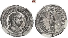 ROMAN COINS MÜNZEN DER RÖMISCHEN KAISERZEIT Balbinus, 238. AR-Denar, Rom; 3.23 g. Drapierte Büste r. mit Lorbeerkranz//Kaiser steht l. mit Zweig und Parazonium. BMC 26; Coh. 20; RIC 5. Vorzüglich/gute