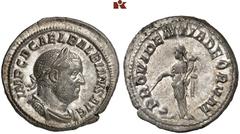 ROMAN COINS MÜNZEN DER RÖMISCHEN KAISERZEIT Balbinus, 238. AR-Denar, Rom; 2.96 g. Drapierte Büste r. mit Lorbeerkranz//Providentia steht l. mit Stab und Füllhorn, davor Globus. BMC 33; Coh. 23; RIC 7.