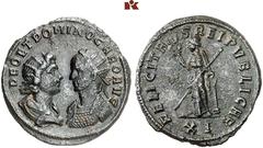 ROMAN COINS MÜNZEN DER RÖMISCHEN KAISERZEIT Carus, 282-283. B-Doppelantoninian (?), Siscia; 3.98 g. DEO ET DOMINO CARO AVG Drapierte Büste des Sol gegenüber der gepanzerten Büste des Carus mit Strahle