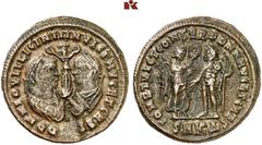 ROMAN COINS MÜNZEN DER RÖMISCHEN KAISERZEIT Licinius I. 308-324 und Licinius II. Æ-Follis, 320/321, Cyzicus, 4. Offizin; 4.60 g. DD NN IOVII LICINII INVICT AVG ET CAES Beider Büsten einander gegenüber