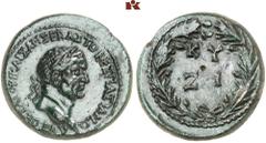 ROMAN COINS MÜNZEN DER RÖMISCHEN KAISERZEIT Vespasianus, 69-79. Æs, Kyzikos (Mysia); 14,84 g. Kopf r. mit Lorbeerkranz//In Lorbeerkranz: Ethnikon. RPC online 879.4 (dies Exemplar). Sehr selten, besond