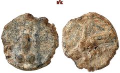 ROMAN COINS TESSEREN UND SPINTRIEN Tesseren des 2./3. Jahrhunderts n. Chr. Pb-Tessera (gegossen), um 150/200; 1,35 g. Phallus//Fortuna steht r., dahinter Füllhorn (?). Scholz in NZ 25 (1893) 447; Rost