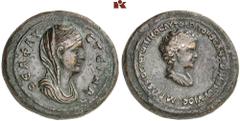 ROMAN COINS MÜNZEN DER RÖMISCHEN KAISERZEIT Antoninus I. Pius, 138-161 für Diva Faustina mater und Galerius Antoninus. Æs, Cyprus; 23,34 g. Drapierte Büste r. mit Schleier//Drapierte Büste r. Coh. 1; 
