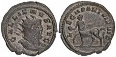 ROMAN COINS MÜNZEN DER RÖMISCHEN KAISERZEIT Gallienus, 253-268. B-Antoninian, 260/261, Mediolanum; 2,79 g. Gepanzerte Büste r. mit Strahlenbinde//LEG II PART VI P VI F Kentaur geht l. mit Globus. MIR 
