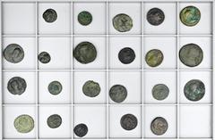ROMAN COINS LOTS RÖMISCHER MÜNZEN Lot römischer Bronzemünzen: Das Lot enthält vornehmlich kaiserzeitliche Bronzemünzen verschiedener Nominale und Prägestätten. Hervorzuhaben sind etwa ein Dupondius de