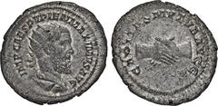 MÜNZEN DER RÖMISCHEN KAISERZEIT Pupienus, 238. Õ-Antoninian, Rom; 5,19 g. Drapierte Büste r. mit Strahlenbinde//Handschlag. BMC 87; Coh. 3; RIC 10 b. Feine Tönung, gutes sehr schön/sehr schön