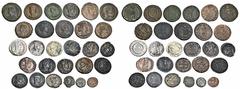 LOTS RÖMISCHER MÜNZEN Lot spätrömischer Münzen: Das Lot enthält Siliquae und Kleinbronzen der Tetrarchie und der konstantinischen bis hin zur theodosianischen Dynastie, u. a. Prägungen des Maxentius, 