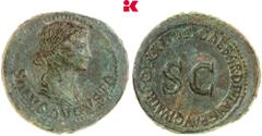 RÖMISCHE MÜNZEN MÜNZEN DER RÖMISCHEN KAISERZEIT Tiberius, 14-37 für Livia. Æ-Dupondius, 22/23, Rom; 14,09 g Drapierte Büste der Livia als Salus r.//SC. BMC 82; Coh. 5; RIC² 47 Herrliches Porträt, schö