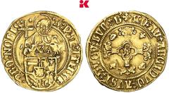 Limburg and North Brabant BELGIEN BRABANT Karl V. (Karl I. von Spanien), 1506-1555. 1/2 Florin d'or au St. Philippe (1/2 Philippusgoudgulden) o. J. (1507-1520), Antwerpen. 1,60 g Ohne Münzzeichen Hand