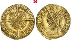 Limburg and North Brabant BELGIEN FLANDERN Karl der Kühne, 1467-1477. Florin d'or de Bourgogne (Bourgondische Goudgulden) o. J. (1468-1474), Brügge. 3,40 g Vierfeldiges Wappen mit Mittelschild auf Lan