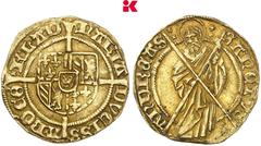 Limburg and North Brabant BELGIEN FLANDERN Maria von Burgund, 1477-1482. Florin d'or de Bourgogne (Bourgondische Goudgulden) o. J. (1478-1480), Brügge. 3,43 g Ohne Münzzeichen unter dem Heiligen auf d