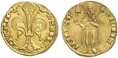 EUROPÄISCHE GOLDMÜNZEN UND -MEDAILLEN FRANKREICH/FEODALES AVIGNON Jean XXII., 1316-1334. Florin d'or o. J. 3,50 g. Münzzeichen Tiara. Duplessy 1782 (dort unter Anonym, 14. Jahrhundert); Fb. 29 (dort u