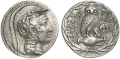 TETRADRACHMEN DES HELLENISMUS DIE SAMMLUNG DIETER GRUNOW, BERLIN GRIECHEN ATTICA ATHEN AR-Tetradrachme, Maimakterion (= November/Dezember) 131 v. Chr.; 16,83 g. Athenakopf r. mit attischem Helm//In Kr