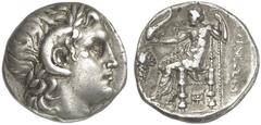 TETRADRACHMEN DES HELLENISMUS DIE SAMMLUNG DIETER GRUNOW, BERLIN GRIECHEN KYKLADEN TENOS. AR-Tetradrachme, um 200/180 v. Chr.; 13,89 g. Kopf des Apollo Karneios r.//Poseidon sitzt l. mit Delphin und D