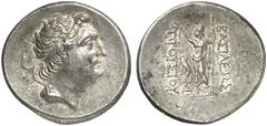 TETRADRACHMEN DES HELLENISMUS DIE SAMMLUNG DIETER GRUNOW, BERLIN GRIECHEN BITHYNIA KÖNIGREICH Prusias II., 183-149 v. Chr. AR-Tetradrachme; 16,92 g. Kopf mit geflügelter Taenie r.//Zeus Stratios steht