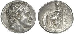TETRADRACHMEN DES HELLENISMUS DIE SAMMLUNG DIETER GRUNOW, BERLIN GRIECHEN MYSIA PERGAMON Philetairos, 282-263 v. Chr. AR-Tetradrachme, nach 269 v. Chr.; 16,86 g. Kopf des Seleukos I. r.//Athena sitzt 