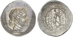 TETRADRACHMEN DES HELLENISMUS DIE SAMMLUNG DIETER GRUNOW, BERLIN GRIECHEN IONIA MAGNESIA AR-Tetradrachme, nach 190 v. Chr., Magistrat Pausanias, (Sohn des) Pausanias; 16,94 g. Artemisbüste r. mit Boge