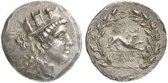 TETRADRACHMEN DES HELLENISMUS DIE SAMMLUNG DIETER GRUNOW, BERLIN GRIECHEN IONIA SMYRNA AR-Tetradrachme, 105/95 v. Chr., Magistrat Hermippos, (Sohn des) Sipylos; 16,20 g. Tychekopf r. mit Mauerkrone//I