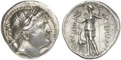 TETRADRACHMEN DES HELLENISMUS DIE SAMMLUNG DIETER GRUNOW, BERLIN GRIECHEN PAMPHYLIA PERGE AR-Tetradrachme, 2. Jahrhundert v. Chr.; 16,50 g. Artemiskopf r., über der Schulter Köcher//Artemis steht l. m