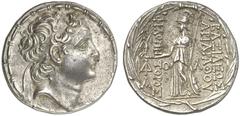 TETRADRACHMEN DES HELLENISMUS DIE SAMMLUNG DIETER GRUNOW, BERLIN GRIECHEN CAPPADOCIA KÖNIGREICH Ariarathes VII., 116-101 v. Chr. AR-Tetradrachme, Eusebeia-Tyana; 16,33 g. Kopf r. mit Diadem//In Kranz: