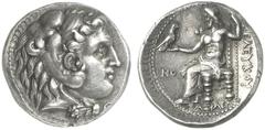 TETRADRACHMEN DES HELLENISMUS DIE SAMMLUNG DIETER GRUNOW, BERLIN GRIECHEN SYRIA KÖNIGREICH Seleukos I., 312-280 v. Chr. AR-Tetradrachme, nach 300 v. Chr., Seleukeia ad Tigrim; 16,99 g. Herakleskopf im