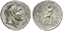 TETRADRACHMEN DES HELLENISMUS DIE SAMMLUNG DIETER GRUNOW, BERLIN GRIECHEN SYRIA KÖNIGREICH Demetrios I., 162-150 v. Chr. AR-Tetradrachme, Jahr 161 seleukidischer Ära (= 152/151 v. Chr.), Antiochia; 16