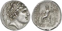 TETRADRACHMEN DES HELLENISMUS DIE SAMMLUNG DIETER GRUNOW, BERLIN GRIECHEN SYRIA KÖNIGREICH Alexander I., 150-145 v. Chr. AR-Tetradrachme, Jahr 165 seleukidischer Ära ( = 148/147 v. Chr.), Sidon; 16,92