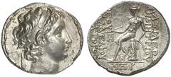 TETRADRACHMEN DES HELLENISMUS DIE SAMMLUNG DIETER GRUNOW, BERLIN GRIECHEN SYRIA KÖNIGREICH Demetrius II., 1. Regierung, 146-138 v. Chr. AR-Tetradrachme, Jahr 168 seleukidischer Ära (= 145/144 v. Chr.)