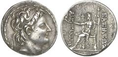 TETRADRACHMEN DES HELLENISMUS DIE SAMMLUNG DIETER GRUNOW, BERLIN GRIECHEN SYRIA KÖNIGREICH Alexander II., 128-123 v. Chr. AR-Tetradrachme, Antiochia; 16,63 g. Kopf r. mit Diadem//Zeus Nikephoros sitzt