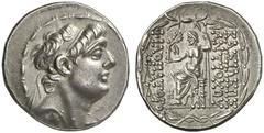 TETRADRACHMEN DES HELLENISMUS DIE SAMMLUNG DIETER GRUNOW, BERLIN GRIECHEN SYRIA KÖNIGREICH Antiochos IX., 114-95 v. Chr. AR-Tetradrachme, 96/95 v. Chr., Antiochia; 16,26 g. Kopf r. mit Diadem//Zeus Ni