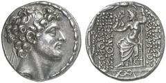 TETRADRACHMEN DES HELLENISMUS DIE SAMMLUNG DIETER GRUNOW, BERLIN GRIECHEN SYRIA KÖNIGREICH Seleukos VI., 97-94 v. Chr. AR-Tetradrachme, 95/94 v. Chr., Antiochia; 15,97 g. Kopf r. mit Diadem//Zeus Nike