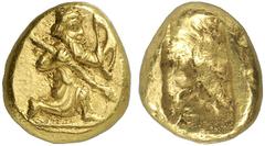 MÜNZEN AUS DER WELT DER ANTIKE GRIECHISCHE MÜNZEN PERSIA AV-Dareike, 5. Jahrhundert v. Chr.; 8,32 g. Großkönig im Knielauf r. mit Bogen und Speer//Incusum. SNG Berry 1447. Hervorragend zentriertes Exe