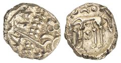 KELTISCHE MÜNZEN EINE BEDEUTENDE SPEZIALSAMMLUNG BRITANNIA ICENI (Nordostengland) AV-Stater, 65/45 v. Chr.; 4,92 g. Stilisierter Apollokopf r.//Wolf steht l. Rudd, Ancient British Coins 1399; van Arsd