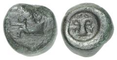 GRIECHISCHE MÜNZEN THRACIA KÖNIGREICH. Kotys I., 384-359. Æs, Kypsela; 15,53 g. Pferdeprotome l.//Kypsele (Gefäß). Peter S. 115; Youroukova 41. R Sehr schön Kotys, Sohn des Odrysenkiönigs Seuthes I., 