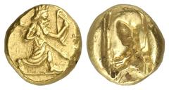 GRIECHISCHE MÜNZEN PERSIA Achämeniden. AV-Dareike, um 420/375 v. Chr.; 8,37 g. Großkönig im Knielauf r. mit Bogen und Speer//Incusum. SNG Berry 1447; Sunrise Collection 28. Hervorragend zentriertes Ex