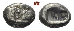 LYDIA Kroisos, 561-546 v. Chr. AR-1/2 Stater, Sardeis; 5.15 g. Löwen- und Stierprotome einander gegenüber//Incusum. SNG v. Aulock vergl. 2877 ff. Sehr schön Kroisos, der Sohn des Alyattes aus dem Gesc