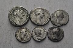 Provinzialprägungen des Traian in Silber: Das interessante Objekt enthält diverse Nominale (von der Drachme bis zur Tetradrachme) aus diversen Münzstätten (u. a. Bostra, Caesarea Cappadociae, Lycia et