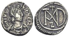 Iustinianus I., 527-565. AR-schwere 1/2 Siliqua, 537/552, Carthago; Drapierte Büste r. mit Diadem//Monogramm, darüber Kreuz, unten S (retrograd). DOC -; Hahn, MIBE 53 var.; Sear 254 var. (dort als Sil