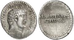 RÖMISCHE MÜNZEN - BEDEUTENDE SPEZIALSAMMLUNG RÖMISCHE REPUBLIK UND IMPERATOREN IMPERATORISCHE PRÄGUNGEN Marcus Antonius, † 30 v. Chr. AR-Denar, 32 v. Chr., Athen, M. Iunius Silanus; 3,83 g. Kopf r.//S