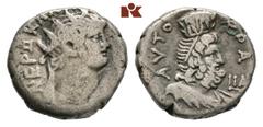 Nero, 54-68. B-Tetradrachme, Jahr 11 (= 64/65), Alexandria (Aegyptus); 12,32 g. Kopf r. mit Strahlenbinde//Drapierte Büste des Sarapis r. mit Kalathos. Dattari 253; Geissen 170; Kampmann/Ganschow 14.8