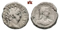 Nero, 54-68 und Poppaea. B-Tetradrachme, Jahr 10 (=63/64), Alexandria (Aegyptus); 11,28 g. Kopf des Nero r. mit Strahlenbinde//Drapierte Büste der Poppaea r. Dattari 196; Geissen 157; Kampmann/Ganscho