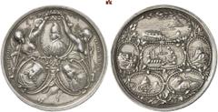 EUROPÄISCHE MÜNZEN UND MEDAILLEN ITALIEN VENEDIG Marc Antonio Giustinian, 1684-1688 Silbermedaille 1687, von G. Hautsch, auf die Siege Venedigs gegen die Türken in Griechenland. Drei Medaillons mit de